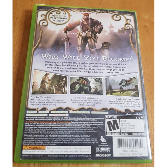 Microsoft Fable 2 (Xbox 360, 2018) Video Game w/Bonus Disc AND Manual - Picture 6 of 6